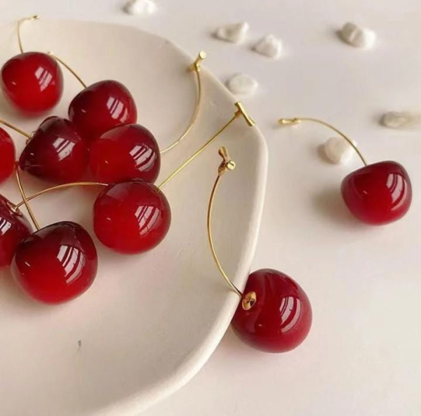 Trendy Korean Cherry Drop Earrings For Women 🍒 Aesthetic Statement Jewelry For Casual & Party Outfits Trendy Korean Cherry Drop Earrings For Women 🍒 Aesthetic Statement Jewelry For Casual & Party Outfits