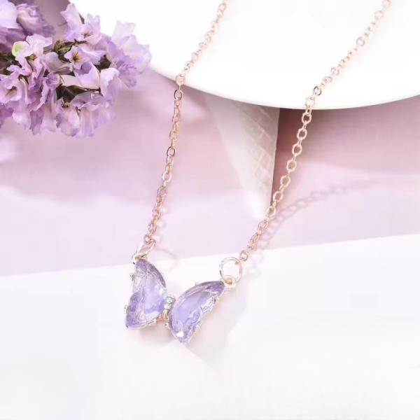 Crystal Butterfly Pendant Necklace For Women – Gold Chain Fashion Crystal Butterfly Pendant Necklace For Women – Gold Chain Fashion