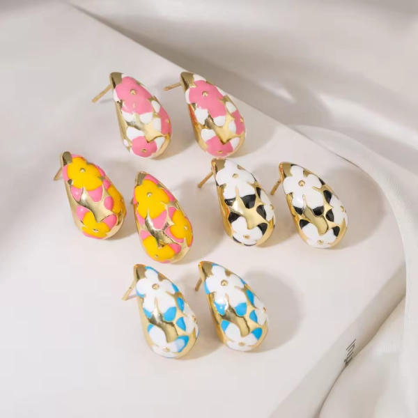 Flower Hollow Drop Earrings – Stylish Women’s Fashion Jewelry In Multiple Colors Pink, Orange, Purple, White, Blue, Red, Black, Green Flower Hollow Drop Earrings – Stylish Women’s Fashion Jewelry In Multiple Colors Pink, Orange, Purple, White, Blue, Red, Black, Green