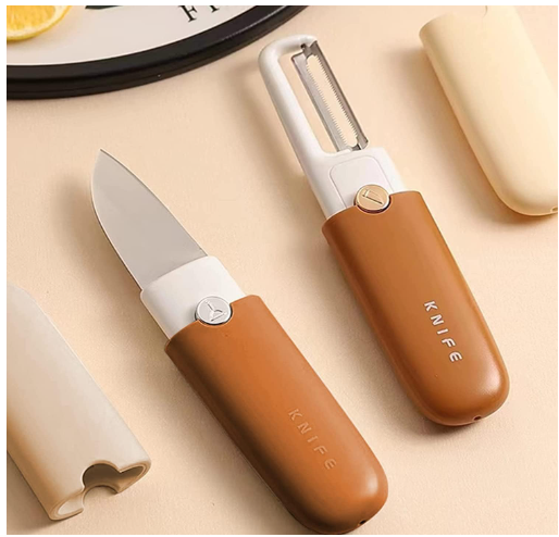 2-in-1 Stainless Steel Fruit Knife With Peeler – Portable Fruit Cutting & Peeling Tool 2-in-1 Stainless Steel Fruit Knife With Peeler – Portable Fruit Cutting & Peeling Tool