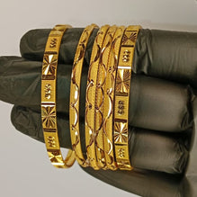 Luxurious Gold Plated Bangles For Girls | Ladies – 2 Piece Bangles | 4 Piece Churiyan | With Beautiful Box In 2.5 Inch Size