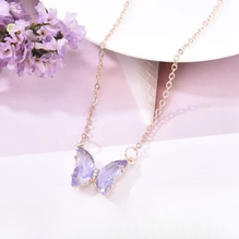Crystal Butterfly Pendant Necklace For Women – Gold Chain Fashion