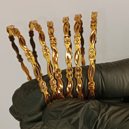 Luminous Gold Plated Bangles For Ladies | Girls – 6 Churiyan Bangles Gold Plated | 2.5 Inch With Beautiful Box | Gold Plated Bangles