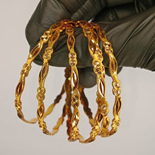 Luminous Gold Plated Bangles For Ladies | Girls – 6 Churiyan Bangles Gold Plated | 2.5 Inch With Beautiful Box | Gold Plated Bangles