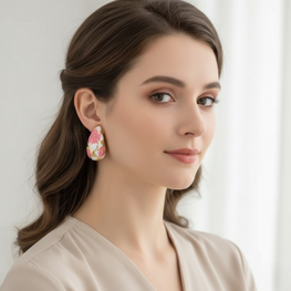 Flower Hollow Drop Earrings – Stylish Women’s Fashion Jewelry In Multiple Colors Pink, Orange, Purple, White, Blue, Red, Black, Green